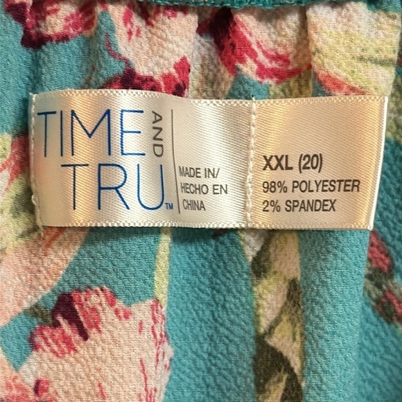 Time and Tru Teal Blue Jumpsuit Romper w Removable Spaghetti Straps Wide Leg - Picture 4 of 5